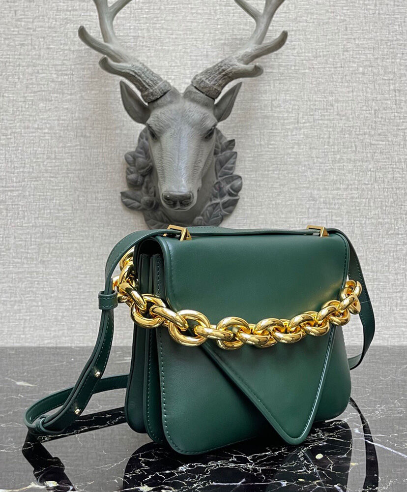 Bottega Veneta Small Mount Leather Envelope Bag Green